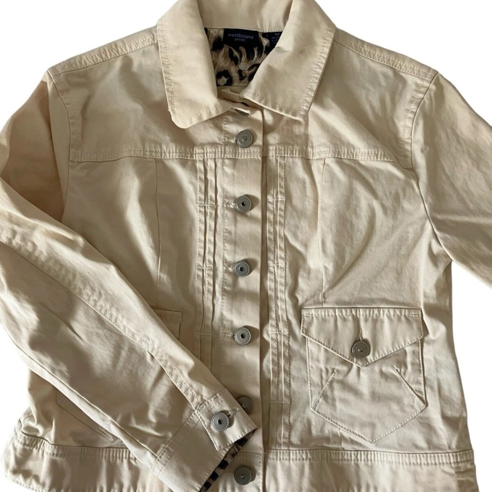 Westbound Cream Jean Jacket Timeless Cotton Blend